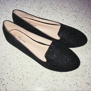 New Women's Black/Glitter “Forever” Flats (Size 7.5)